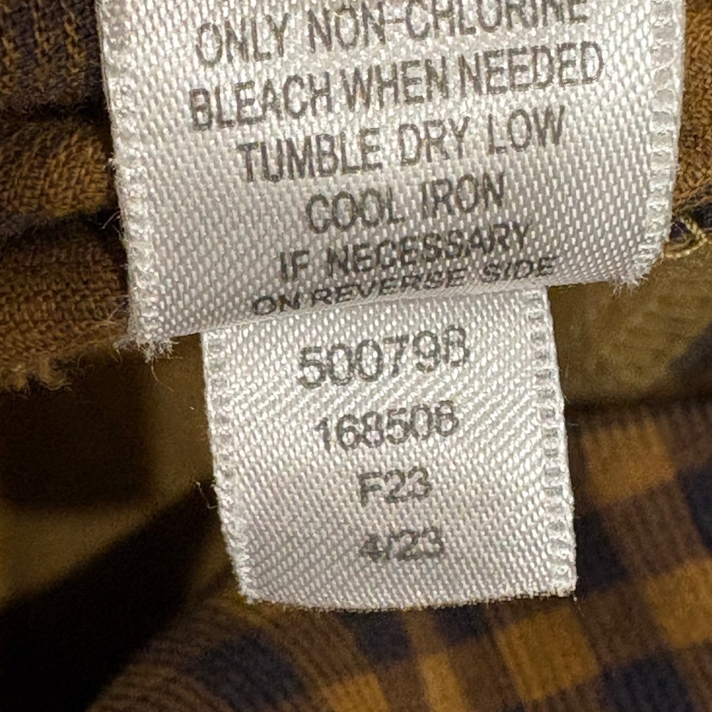 Garnet Hill Daphne Corduroy Dress Brown Check Plaid Gingham Ruffle Mock Neck M - Picture 11 of 11